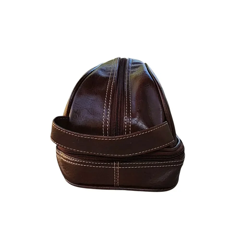 Relic Leather Dual Compartment Toiletry Travel Storage Bag